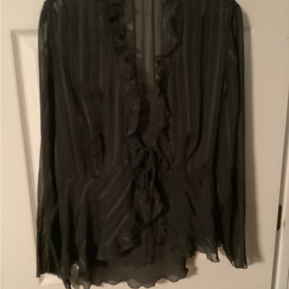 Elegant Black Sheer Women's Top